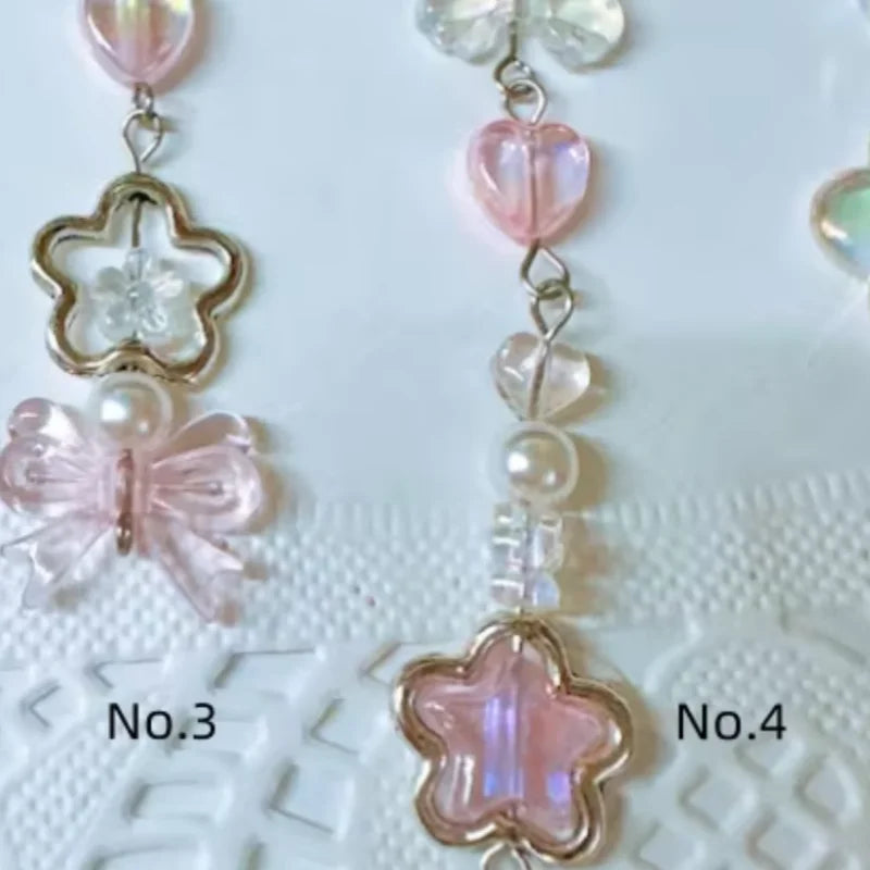 Pink Heart Grip Charm Strap – Coquette Aesthetic Launcher Decoration for Beyblade X