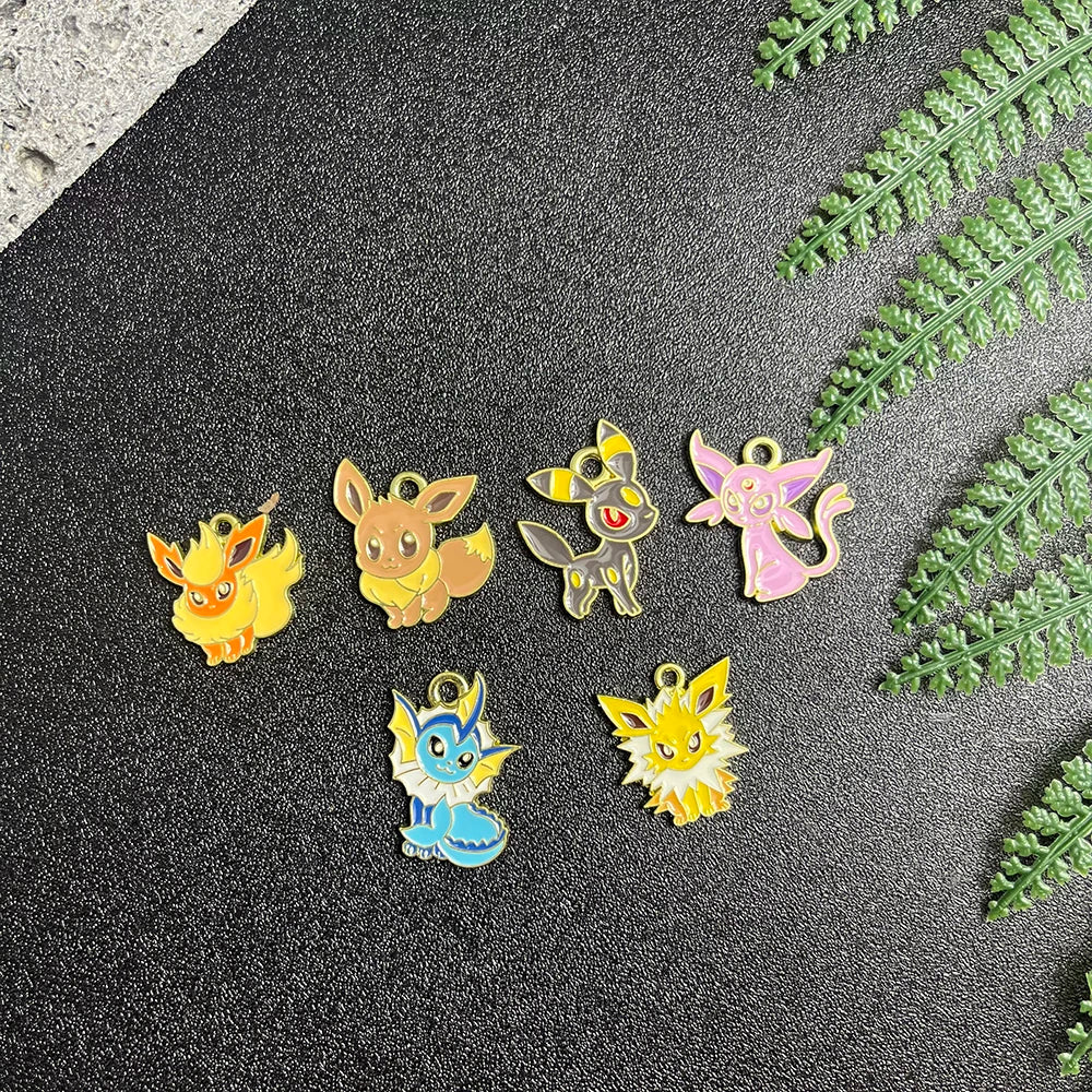 Anime Character Enamel Launcher Grip Charms – 6-Pack DIY Keychain Pendants