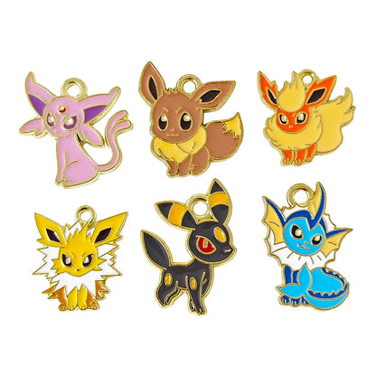 Anime Character Enamel Launcher Grip Charms – 6-Pack DIY Keychain Pendants