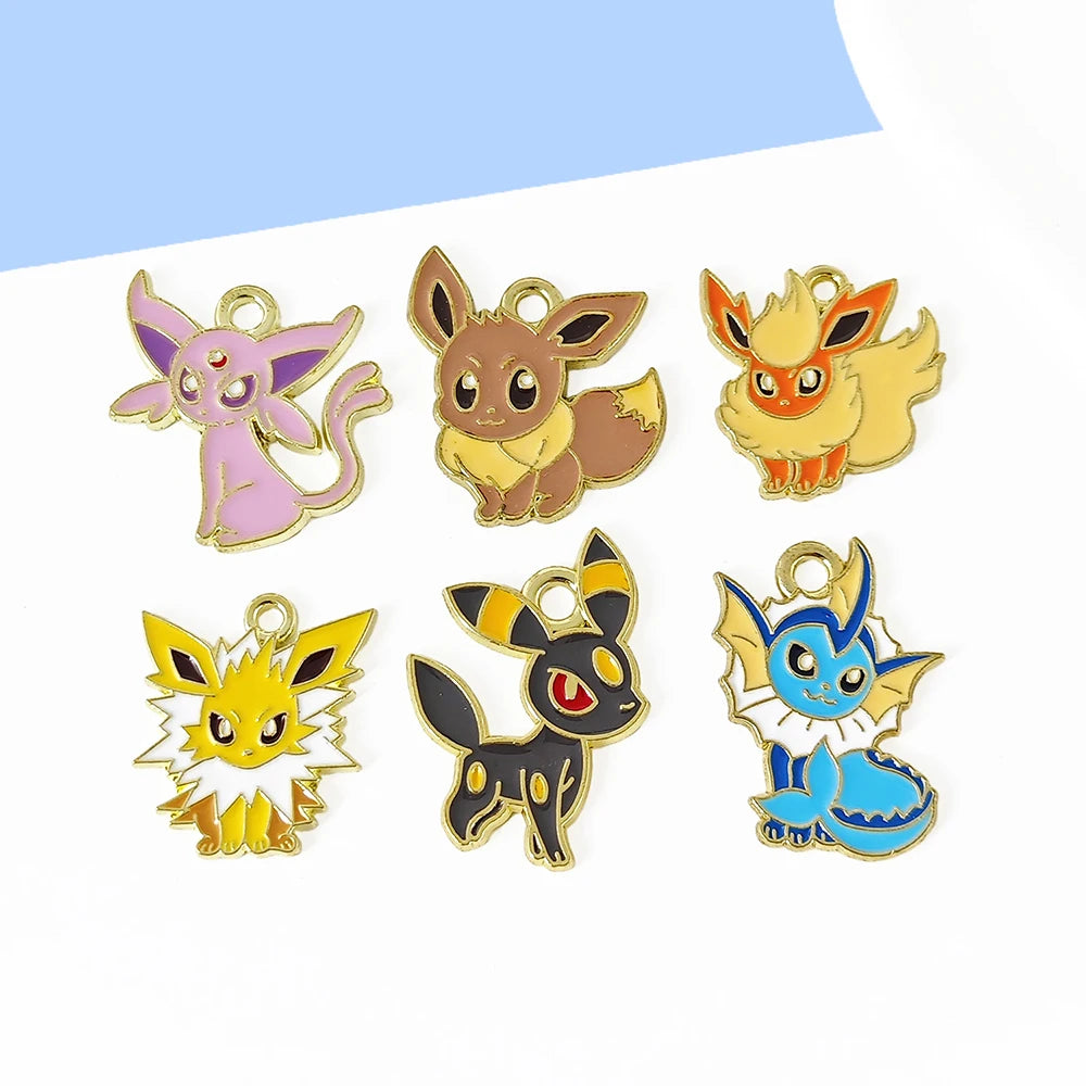 Anime Character Enamel Launcher Grip Charms – 6-Pack DIY Keychain Pendants