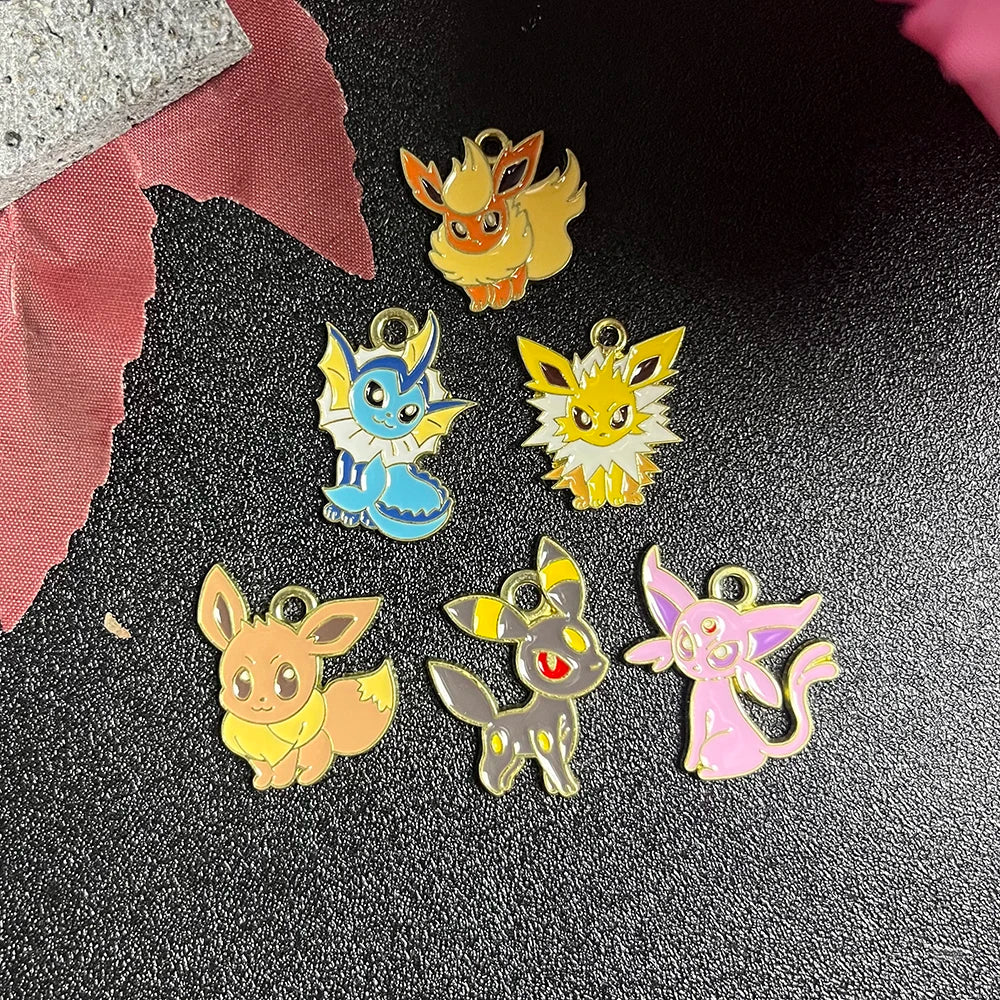 Anime Character Enamel Launcher Grip Charms – 6-Pack DIY Keychain Pendants