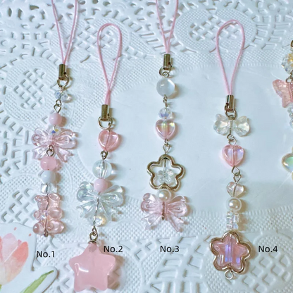 Pink Heart Grip Charm Strap – Coquette Aesthetic Launcher Decoration for Beyblade X